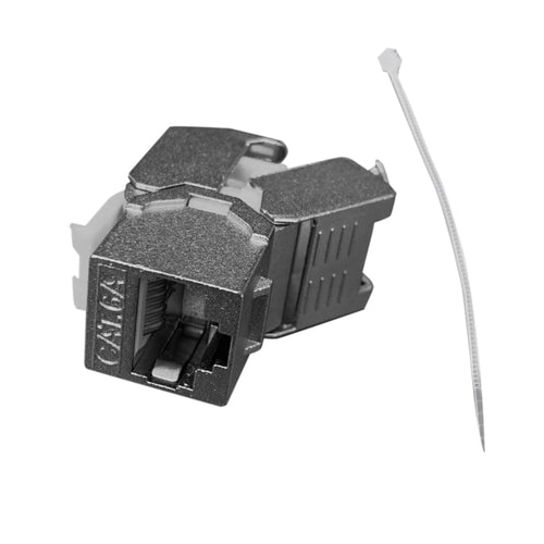 שקע RJ-45 קיסטון לכבל רשת CAT-6A לקופסה מלבנית להתקנה במתאמים מודולריים FETAYA