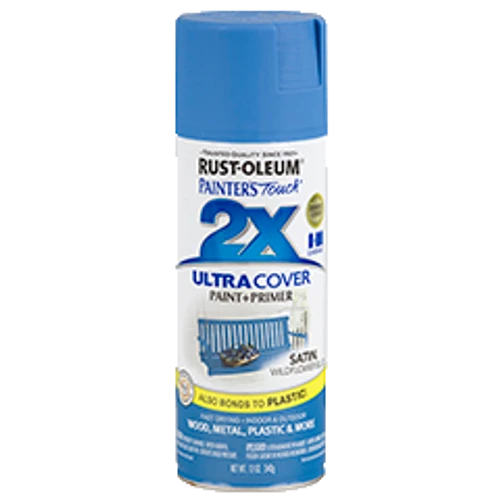 ספריי צבע כחול שמיים + יסוד - 2X ULTRA COVER Satin Wildflower Blue Rust-Oleum