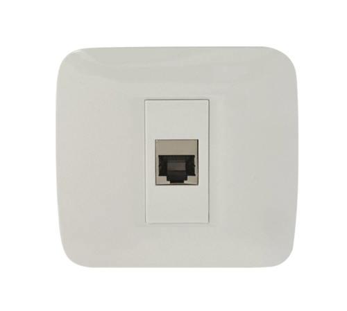 שקע למחשב RJ-45 CLICK לקופסא עגולה (55) בצבע לבן FETAYA