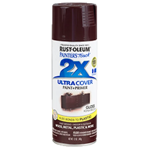 ספריי צבע חום וונגה מבריק + יסוד - 2X ULTRA COVER Gloss Kona Brown Rust-Oleum