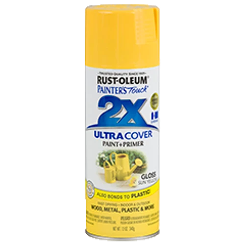 ספריי צבע צהוב מבריק + יסוד - 2X ULTRA COVER Gloss Sun Yellow Rust-Oleum