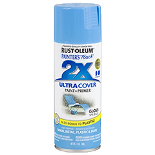 ספריי צבע כחול ספא + יסוד - 2X ULTRA COVER Gloss Spa Blue Rust-Oleum