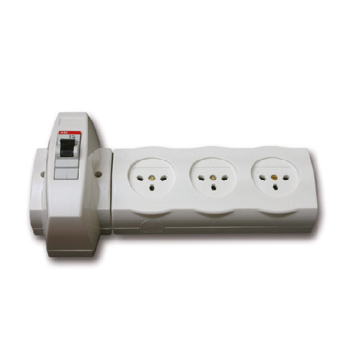 שקע כח P3M עם מאמ"ת- מחווט YARDEN בצבע לבן מתח/זרם 230V/16A FETAYA