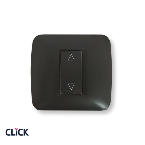 מפסק תריס CLICK לקופסא עגולה (55) מתח/זרם 230/16A בצבע שחור מט FETAYA
