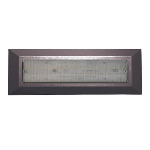 גוף תאורה שבילית לד מלבני הספק 4.4W מוגן IP65 גוון אור חם בצבע בזלת FETAYA