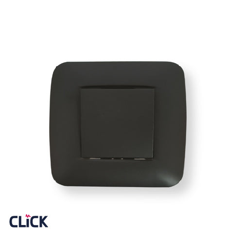 מפסק צלב רחב CLICK לקופסא עגולה (55) מתח/זרם 230/16A בצבע שחור מט FETAYA