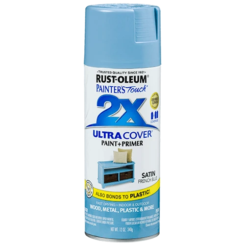 ספריי צבע כחול צרפתי + יסוד - 2X ULTRA COVER Satin French Blue Rust-Oleum