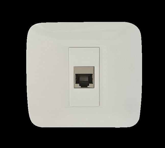 שקע למחשב RJ-45 CLICK לקופסא עגולה (55) בצבע לבן FETAYA